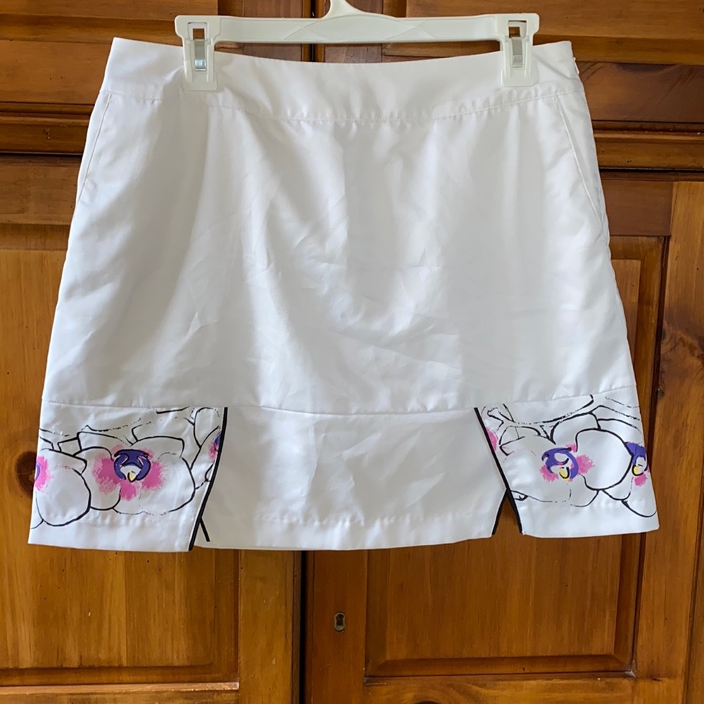 Adidas Pink and White Mini Skirt